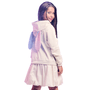 Vestido Balonê Bege Com Orelhas Stitch Anime