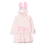 Vestido Balonê Bege Com Orelhas Stitch Anime