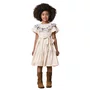 Vestido Bordado Flores e Cerejas Bege Vanilla Momi