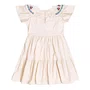 Vestido Bordado Flores e Cerejas Bege Vanilla Momi