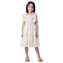 Vestido Bordado Flores Off White Momi