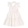 Vestido Bordado Flores Off White Momi