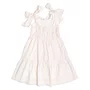 Vestido Bordado Flores Off White Momi