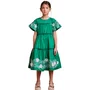 Vestido Bordado Flores Verde Anime