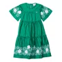 Vestido Bordado Flores Verde Anime