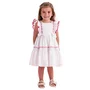 Vestido Branco Babadinhos Lacinho Bordado Vermelho Petit Cherie