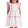 Vestido Branco Babadinhos Lacinho Bordado Vermelho Petit Cherie