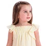Vestido Cambraia Bordado Amarelo Manteiga Petit Cherie