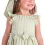 Vestido Cambraia Verde Lacinho Petit Cherie