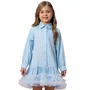 Vestido Camisa Saia Tule Azul Claro Petit Cherie