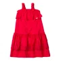 Vestido Com Babados Vermelho Preppy Anime