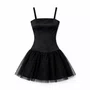 Vestido Com Saia Tule Alças Largas Preto Vanilla