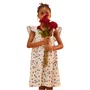 Vestido Estampa Bordados Stitchs Fabula