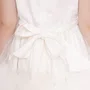 Vestido Festa Saia Tule Frufru Laço Bordado Off White Pituchinhus