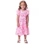 Vestido Flores Abstratas Rosa Momi