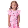 Vestido Flores Abstratas Rosa Momi