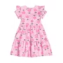 Vestido Flores Abstratas Rosa Momi