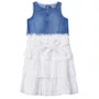 Vestido Jeans Com Lese Branco Anime