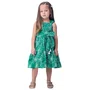 Vestido Laise Flor Bordada Verde Folha Momi