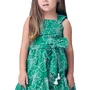 Vestido Laise Flor Bordada Verde Folha Momi