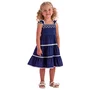 Vestido Linho Marinho Bordados Petit Chrerie
