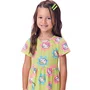 Vestido Malha Hello Kitty Verde Flores Momi