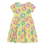 Vestido Malha Hello Kitty Verde Flores Momi