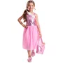 Vestido Malha Shine Tule Rosa Chiclete Barbie Pituchinhus