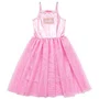 Vestido Malha Shine Tule Rosa Chiclete Barbie Pituchinhus