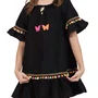 Vestido Maria Algodão Preto Aplicacões Siri Kids