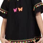 Vestido Maria Algodão Preto Aplicacões Siri Kids