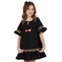 Vestido Maria Algodão Preto Aplicacões Siri Kids