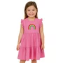Vestido Marias Rosa Bordado Arco Iris Fabula