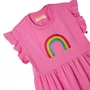 Vestido Marias Rosa Bordado Arco Iris Fabula