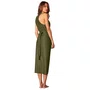 Vestido Midi Lisos Verde Militar Cia Maritima