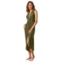 Vestido Midi Lisos Verde Militar Cia Maritima