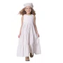 Vestido Midi Tricoline Listrado Bege Claro Pituchinhus