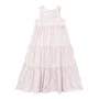 Vestido Midi Tricoline Listrado Bege Claro Pituchinhus