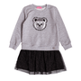 Vestido Moletom Tutu Mescla Urso Momi