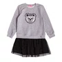 Vestido Moletom Tutu Mescla Urso Momi