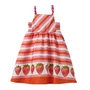 Vestido Moranguita Listras Vermelha e Rosa Fabula