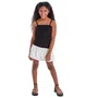 Vestido Rib Preto Balonê Off Vanilla