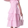 Vestido Tricoline Xadrez Babados Rosa Claro Pituchinhus
