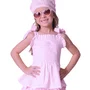 Vestido Tricoline Xadrez Babados Rosa Claro Pituchinhus