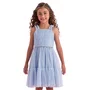 Vestido Tule Alça Babadinhos Azul Petit Cherie
