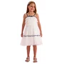 Vestido Tule Babadinhos Branco Alça Marinho Petit Cherie