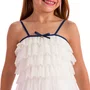 Vestido Tule Babadinhos Branco Alça Marinho Petit Cherie