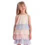 Vestido Tule Babados Color Glitter Petit Cherie