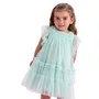 Vestido Tule Bordado Brilhos Verde Agua Petit Cherie