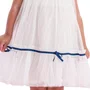 Vestido Tule Branco Bordado Marinho Petit Cherie
